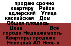 продаю срочно квартиру › Район ­ адлерский › Улица ­ каспийская › Дом ­ 68 › Общая площадь ­ 26 › Цена ­ 2 700 000 - Все города Недвижимость » Квартиры продажа   . Ненецкий АО,Несь с.